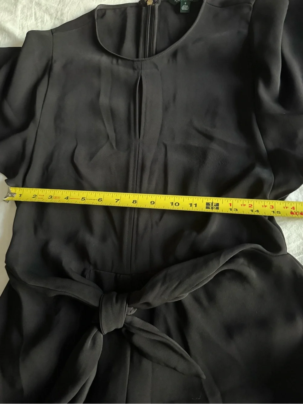NWOT Ralph Lauren Black Flutter Sleeve Keyhole Jumpsuit Cropped Wide Leg Sz 2